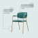 Eirill chair, 530 × 590 × 770 mm, velor, dark green color