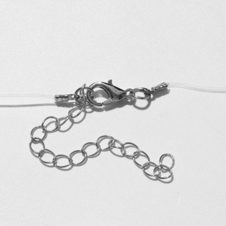 Circle "on the fishing line" zirconium, square, white color in silver, 30 cm-3