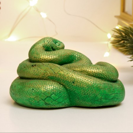 Figure "Snake Leia" green with gilding, 5x6.5x7.5cm-3