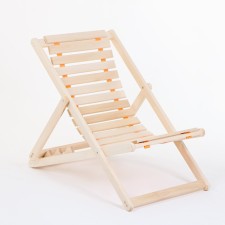 Flexible deck chair, 60 × 140 × 75cm, from linden