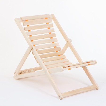 Flexible deck chair, 60 × 140 × 75cm, from linden