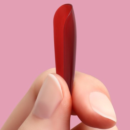 Patch nails, 24 pcs, ballerina shape, burgundy color-4