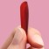 Patch nails, 24 pcs, ballerina shape, burgundy color