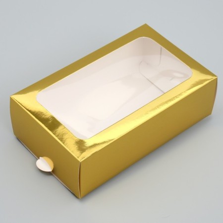 Makarun box, confectionery packaging "Golden", 18 x 10.5 x 5.5 cm-2