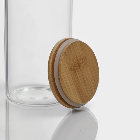 Glass Bank for bulk products with a bamboo cover "Eco", 1.9 l, 10 × 28.5 cm-5