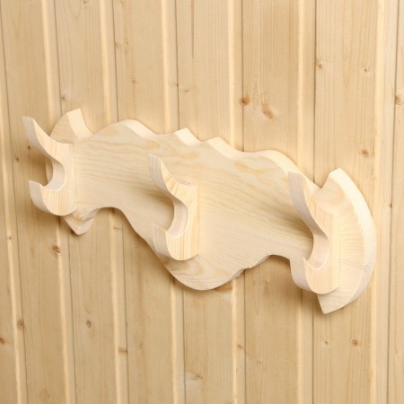 Ban "Carved", 3 hooks, 44x17x4 cm, natural-1