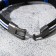 Bracelet Skin "Skull" in a circle, black-blue color with black silver, 16 cm