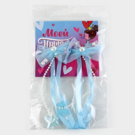 Hair clips with a bow of “my princess”, 2 pcs., 4 x 15 cm-5