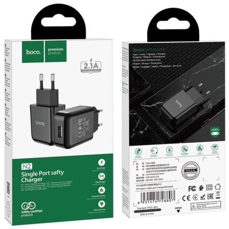 Network charger Hoco N2, USB - 2.1 a, black-5