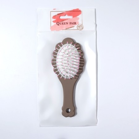 Comb - mini massage, 17.5 × 7.3 cm, brown color-4