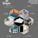 Bilateral self -adhesive tundra holders, 33.5x33.5 mm, 8 pcs.