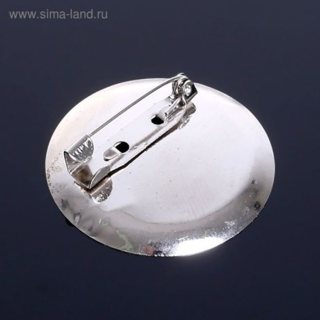 The basis for a brooch with a round base SM-367, (set of 5 pcs.) 35 mm, color silver color-2