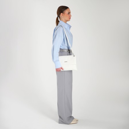 Women's bag Textura, messenger, average size, white color-7