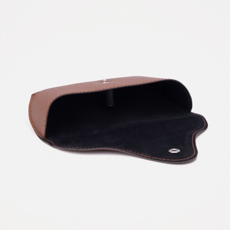 A case for glasses on the button, brown color-2