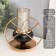 Climber metal, glass for 1 candle "Sphere" black with gold 16.5x14.5x14.5 cm