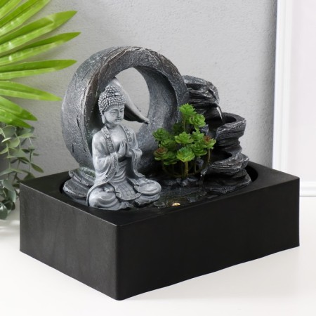 The desktop fountain from the network, backlight "Gray Buddha - Touch" 29x21x26 cm-1