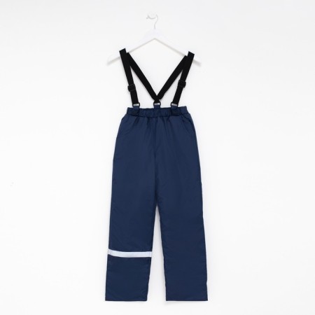 Baby trousers insulated, dark blue color, height 128 cm-4