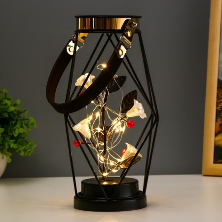 Nightlight "Flowers" LED from AAA batteries Black 16x16x25 cm Risalux