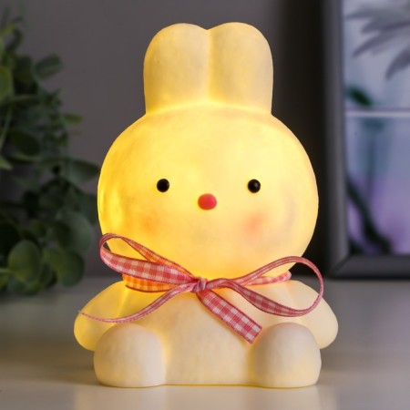 Night "Bunny" LED 1W from 3XAG10 batteries is white-pink 7.4x9.2x12.5 cm Risalux-1