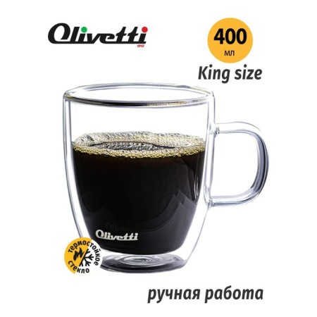Mug with double walls Olivetti Vetro DWC11, 400 ml, transparent color-1