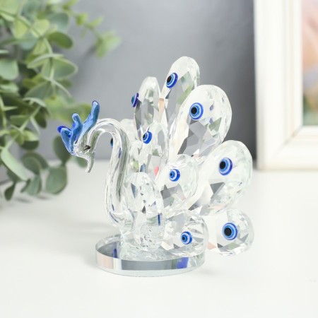 Souvenir Glass "Peacock with the eyes from the evil eye" 7x13x10.5 cm-1