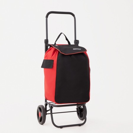 Carrier's cord bag, external pocket, black/red color