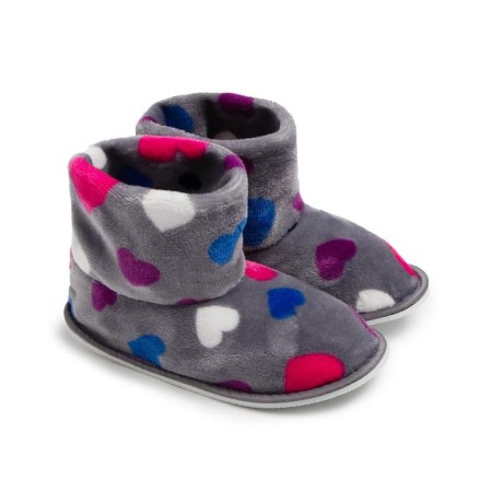 Women's slippers, color gray hearts, size 37