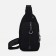Male sling bag from textiles, headphone opening, black color