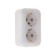 Kuntsevo socket Valentina, 16 A, 230 V, double, external, with salary, white