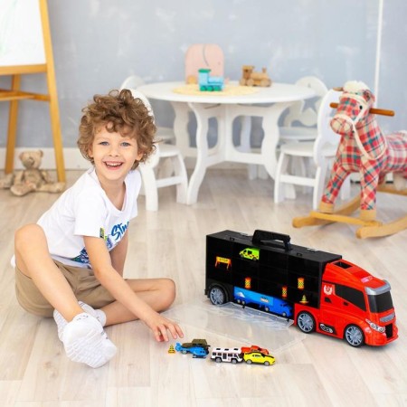 Auto -VOBIS GIVITO "My City", with cars, with tunnel, red color, 59 cm-6