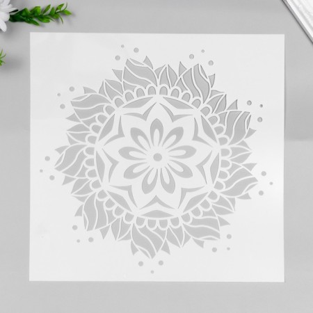 Stencil plastic "Flower-flame" 30x30 cm