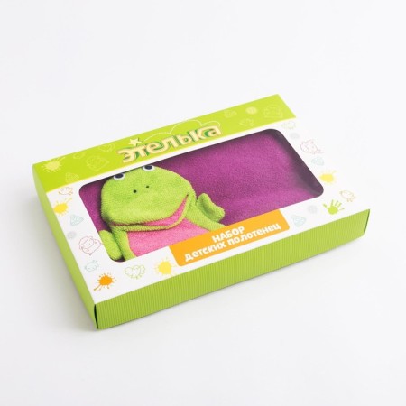 Flying Set "Frog": a towel 70x130 cm with a washcloth-6