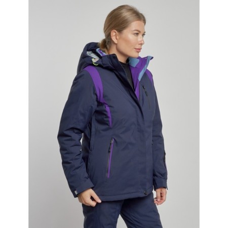 Ski jacket female winter, size 44, dark blue color-2