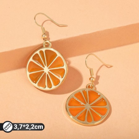Earrings Assorted "Orange" halves, orange color in gold