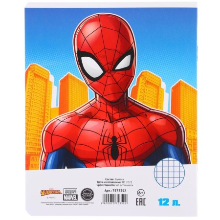 A set of notebooks 10 pieces, 12 sheets, in a cage, cover coated cardboard, spider-man-8