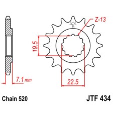 Звезда ведущая JTF434-14, F434-14, JT sprockets, цепь 520, 14 зубьев