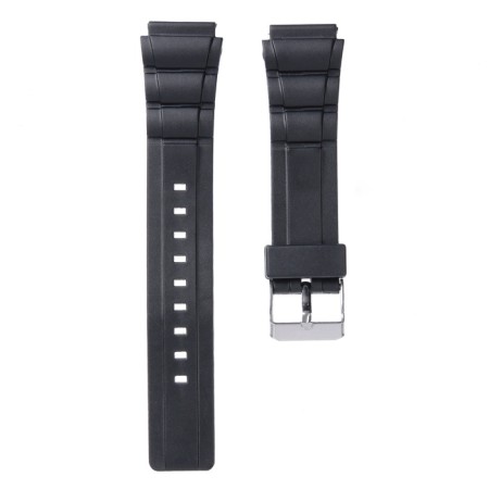 18 mm watch strap, silicone, l-21 cm, black-1