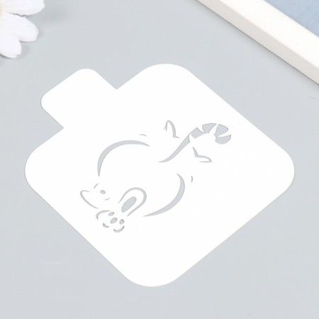 Plastic stencil for creativity "tail", template, 9 × 9 cm-1