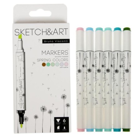A set of art markers 6 colors Sketch & Art "Spring landscape"