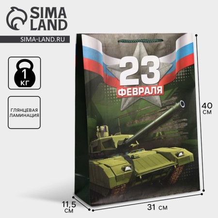 Gift Laminated Vertical Package, Packaging, “From February 23!”, L 31 x 40 x 11.5 cm