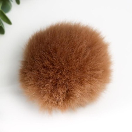 Pompon Artificial fur "Milk chocolate" d = 7 cm