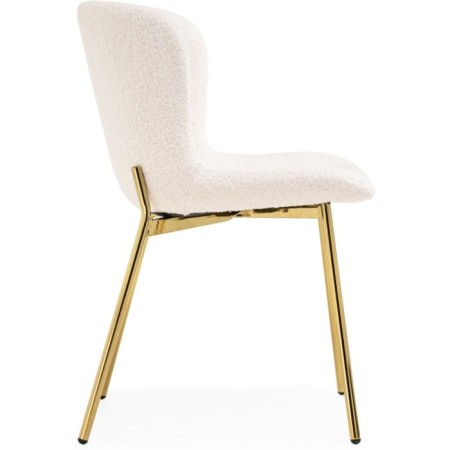 Stool on the Basket Metal Carcass Metal/Building Fabric, Gold/White 50x52x79 cm-3