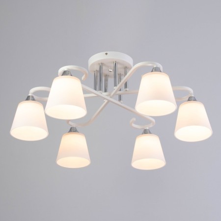 Lyberti chandelier 6x60W E27 white 64x64x27cm-1