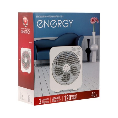 Energy EN-1611 fan, floor, 40 watts, 3 speeds, white-5