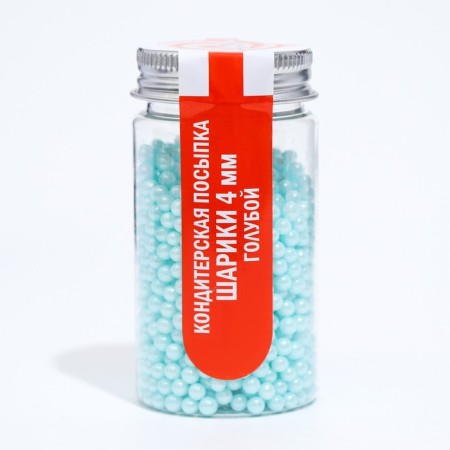 Confectionery sprinkling balls 4 mm, blue, 50 g-1