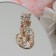Brooch "Cat" graceful, color in gold