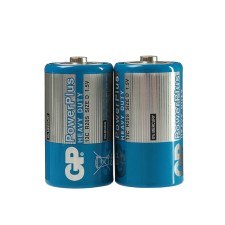 Salt battery GP PowerPlus Heavy Duty, D, R20-2S, 1.5V, Spike, 2 pcs.