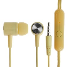 Headphones CB-51, wired, vacuum, microphone, 1 m, jack 3.5 mm, yellow