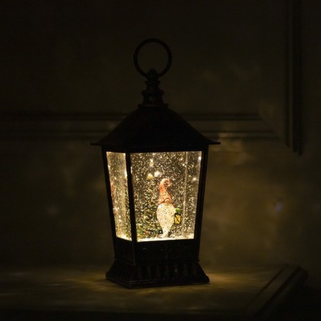 LED figure “Lantern with a gnome” 12 × 24 × 12 cm, plastic, AAX3 batteries (not complete), USB, glow warm white-4