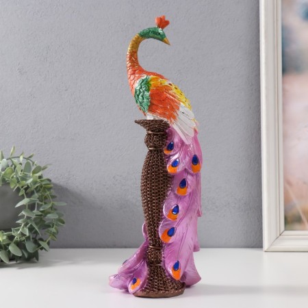 Polystone souvenir "Peacock on a high stand" MIX 26x12 cm-3